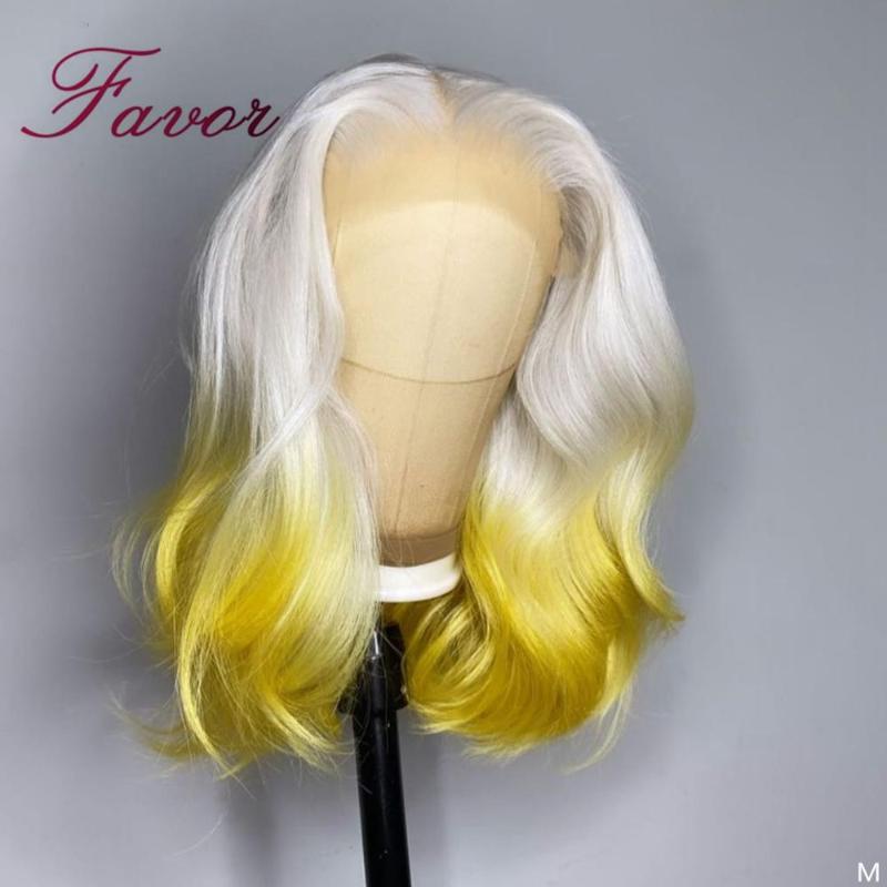 150% Colored Body Wave Lace Front Human Hair Wig Brazilian Remy Pink Purple Blue 13x4 Transparent Lace Wigs For Black Woman, Ombre yellow
150% Colored Body Wave Lace Front Human Hair Wig Brazilian Remy Pink Purple Blue 13x4 Transparent Lace Wigs For Black Woman, Ombre yellow