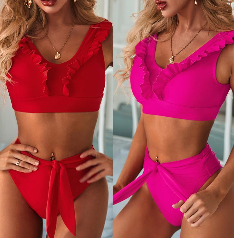 High Waist Split Swimsuit Sexy Ruffled Strap Bikini 2020 Women Swimsuit High Waist Bikini Bikinis
High Waist Split Swimsuit Sexy Ruffled Strap Bikini 2020 Women Swimsuit High Waist Bikini Bikinis
