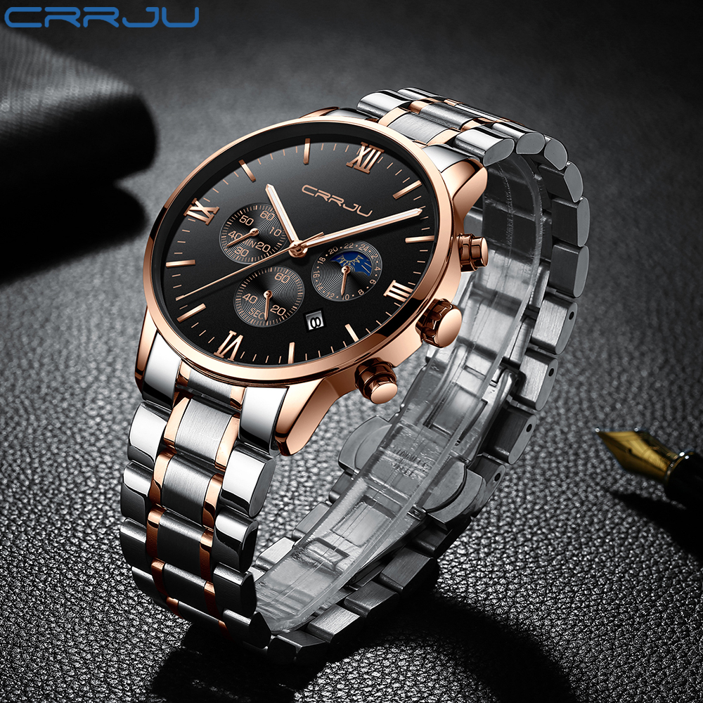 2020 CRRJU Men Stainless Steel Quartz Watch Waterproof Timing Luminous Calendar Mens Watches Top Brand luxury Watch Relogio Masculino, Slivery;brown
2020 CRRJU Men Stainless Steel Quartz Watch Waterproof Timing Luminous Calendar Mens Watches Top Brand luxury Watch Relogio Masculino, Slivery;brown