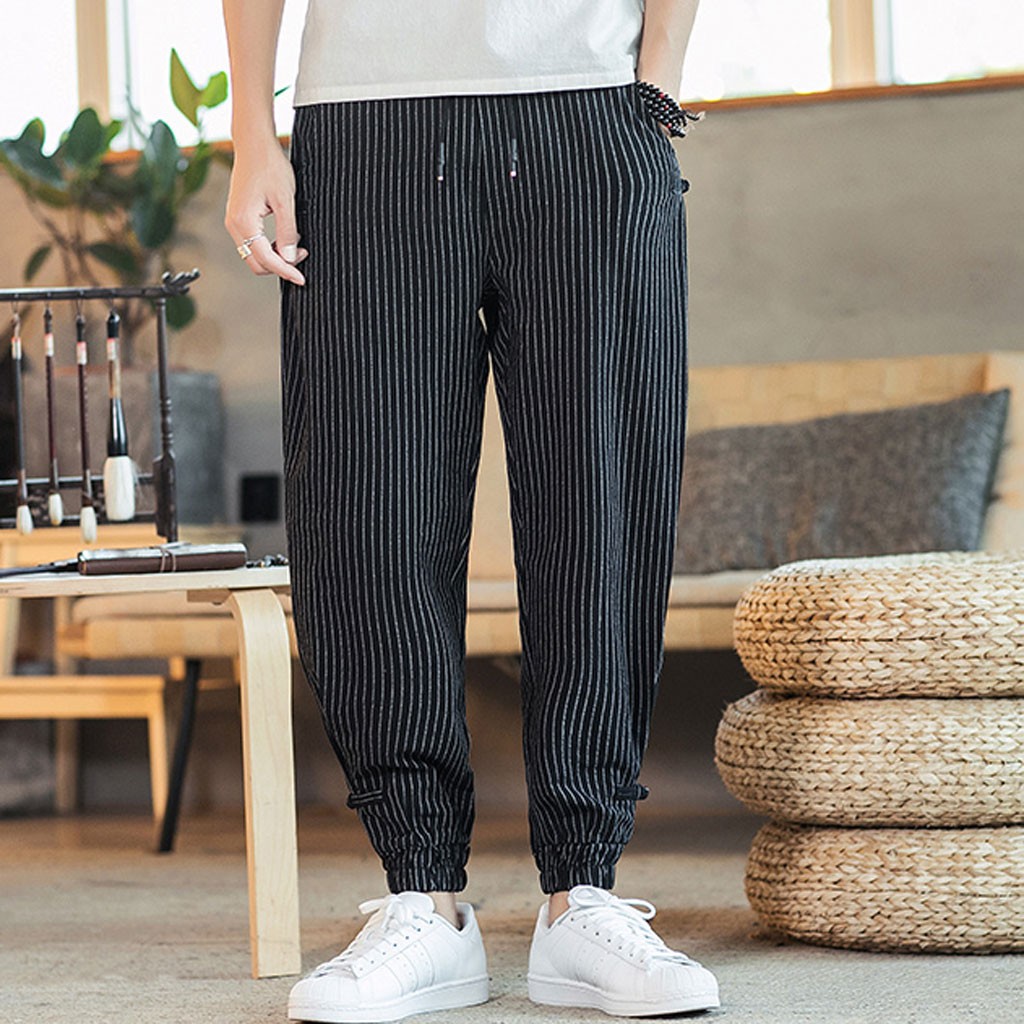 Vogue Pants Men Autumn Summer Chinese Style Harem Pants Comfortable Beam Trouser Striped Harem Men, Gray
Vogue Pants Men Autumn Summer Chinese Style Harem Pants Comfortable Beam Trouser Striped Harem Men, Gray