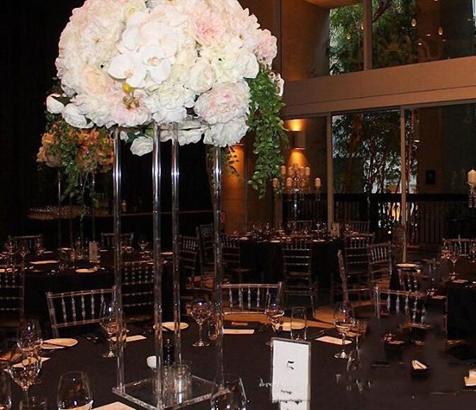 Wedding Porps Acrylic Flower Stand Crystal Vase Transparent Load Lead Table Center Frame Candle Holder Home Decoration