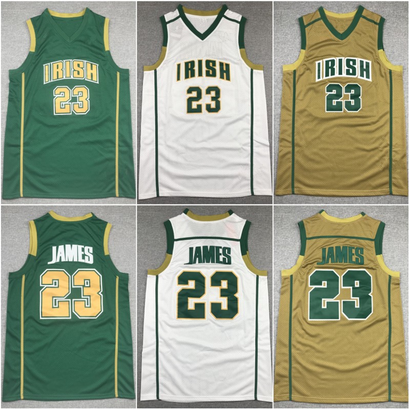 #23 LeBron James Basketball Jersey Stitched LeBron James Irish High School White Yellow Green Basketball Jersey
#23 LeBron James Basketball Jersey Stitched LeBron James Irish High School White Yellow Green Basketball Jersey