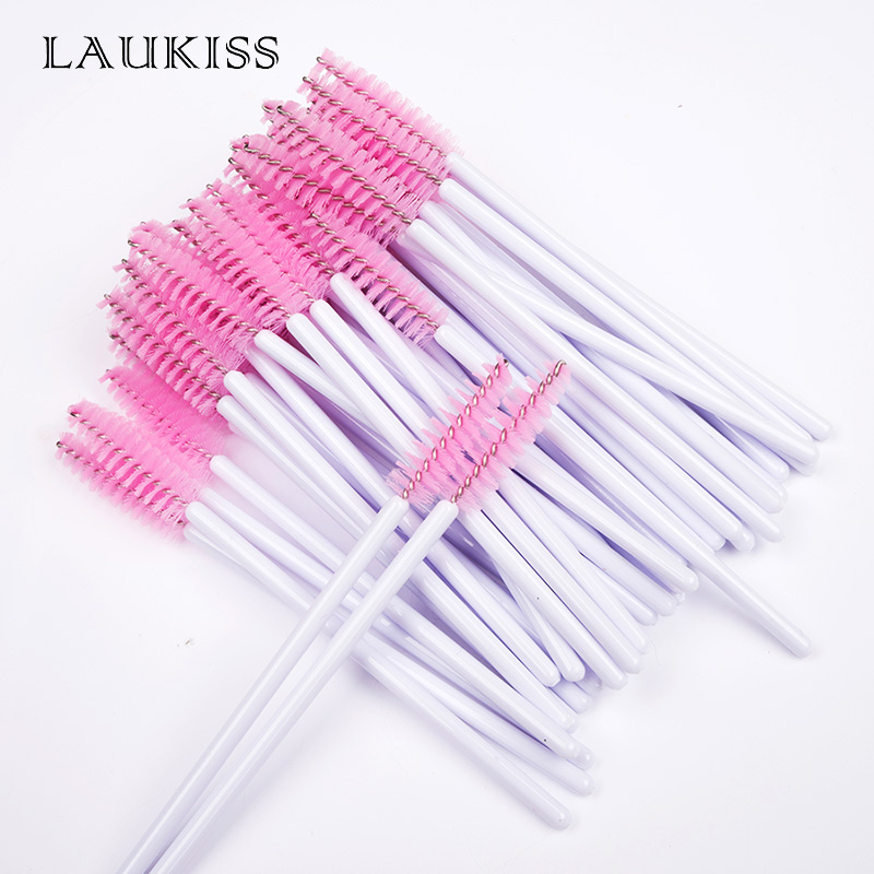 50Pcs/Pack Disposable Eyelashes Brushes Mascara Wands Applicator Wand Brushes Eyelash Comb Spoolers Makeup Tools LAUKISS