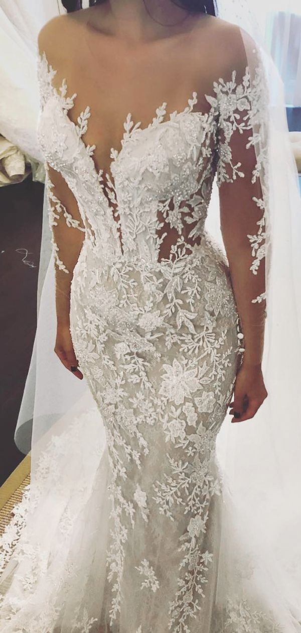 Custmize Mermaid Wedding Dresses Sexy Long Sleeve Backless Tulle Lace Beading Appliques 2020 New Vintage Bridal Gown SV03