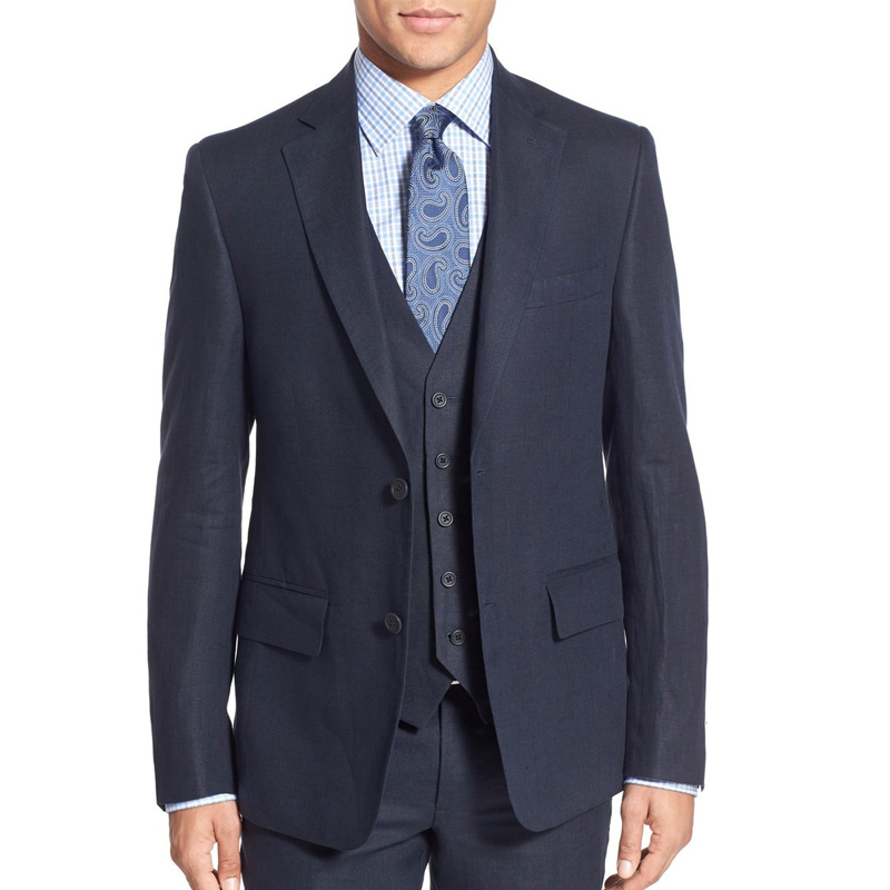 Navy Business Men Suits Wedding Blazer Three Piece Custom Made Groom Tuxedos (Jacket+Pants+Vest), White
Navy Business Men Suits Wedding Blazer Three Piece Custom Made Groom Tuxedos (Jacket+Pants+Vest), White