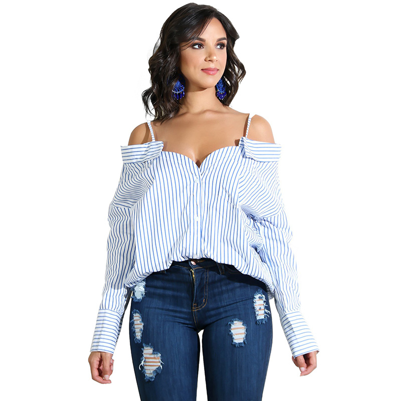 NINI WONDERLAND Women' Striped Strapless Shirt 2020 Spring Loose Vintage Retro Tops Female Long Sleeve Fashion Shirts Clothes, Blue
NINI WONDERLAND Women' Striped Strapless Shirt 2020 Spring Loose Vintage Retro Tops Female Long Sleeve Fashion Shirts Clothes, Blue