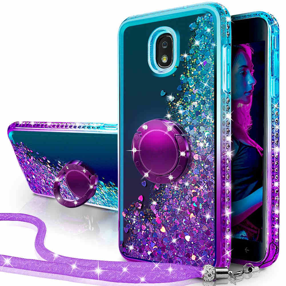 Samsung Galaxy J7 Cases,Bling Diamond Rhinestone Moving Liquid Holographic Sparkle Glitter Case with Kickstand Cover for Girls Women, Purple
Samsung Galaxy J7 Cases,Bling Diamond Rhinestone Moving Liquid Holographic Sparkle Glitter Case with Kickstand Cover for Girls Women, Purple