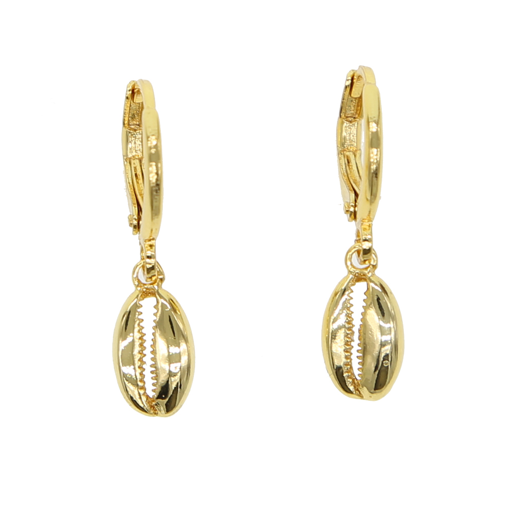 2018 Delicate tiny fashion Christmas Jewelry gold color sea shell dangle earring for girl women mini small cute lobster earrings