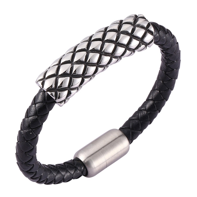 Fashion Stainless Steel Accessories 8mm Black Braided Leather Men Bracelet Magnetic Buckle Male Wrist Band Jewelry Gifts
Fashion Stainless Steel Accessories 8mm Black Braided Leather Men Bracelet Magnetic Buckle Male Wrist Band Jewelry Gifts