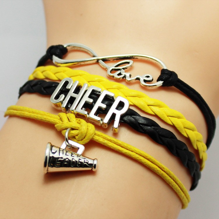 Wholesale- Love Cheer Speaker Football Team Bracelet Customize Oakland Sport wristband friendship Bracelets