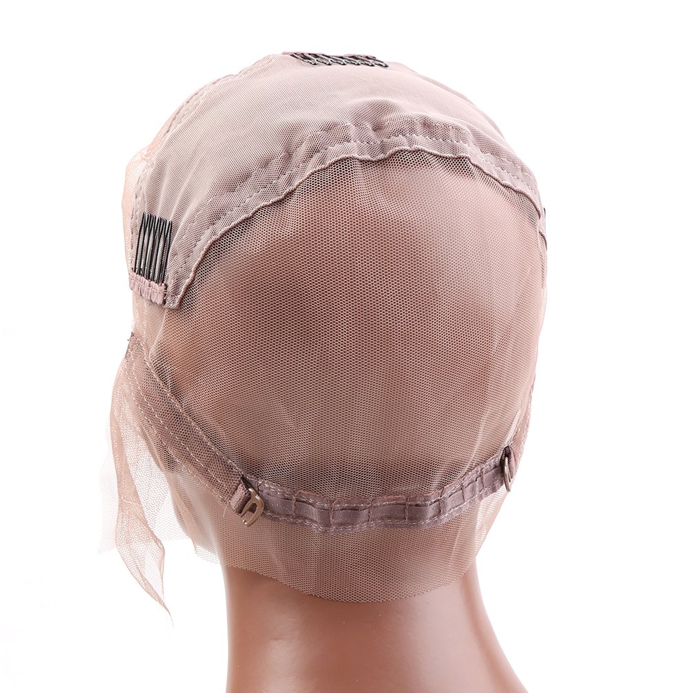 Bella Hair Glueless Full Lace Wig Cap for Making Wigs with Adjustable Straps and Combs S M L