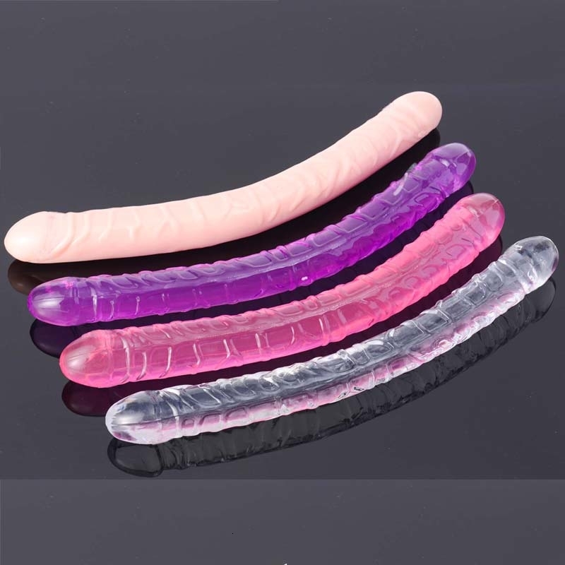 Super Long double tête Dildo Double Dong énorme lesbienne Dildo réaliste doux pénis Vibrator adulte Sex Toys Double Pénétration U202 T191128