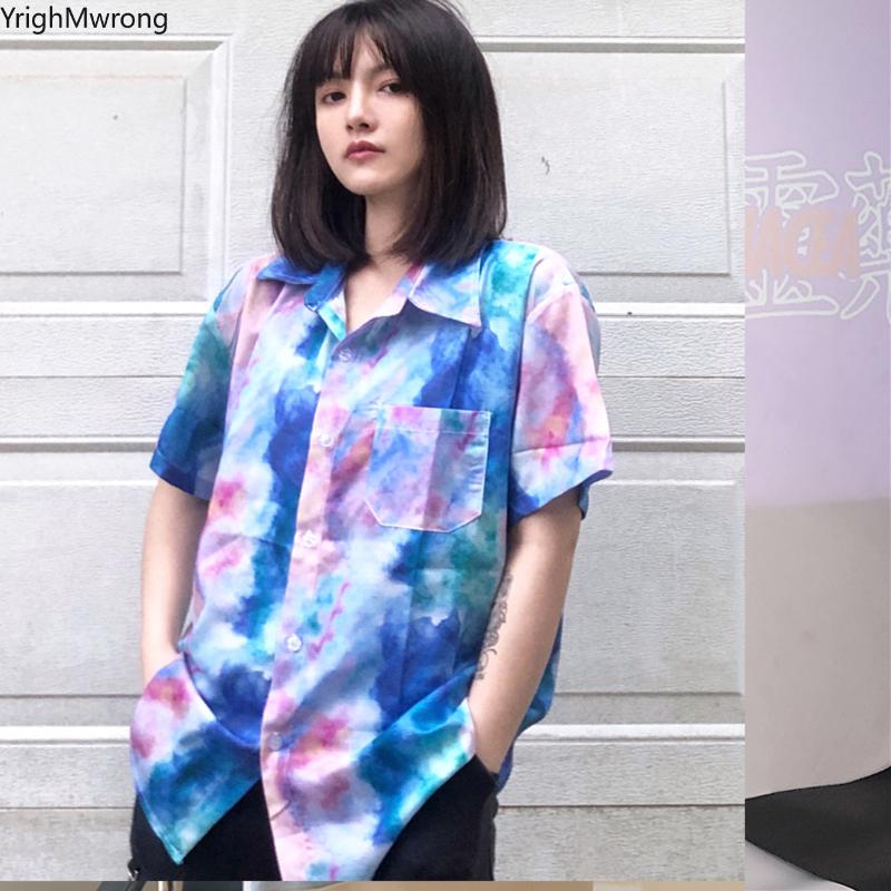 Tie Dye Contrast Print Hippie Short Sleeve Harajuku Streetwear Korean Oversized Top Shirt Blouse Blusas Punk Hip Hop Plus Size, As photo
Tie Dye Contrast Print Hippie Short Sleeve Harajuku Streetwear Korean Oversized Top Shirt Blouse Blusas Punk Hip Hop Plus Size, As photo