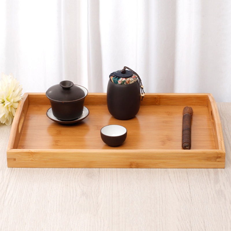 Bamboo Rectangular Tray Portable Household Storage Tray With Hollow Handle For Set
Bamboo Rectangular Tray Portable Household Storage Tray With Hollow Handle For Set