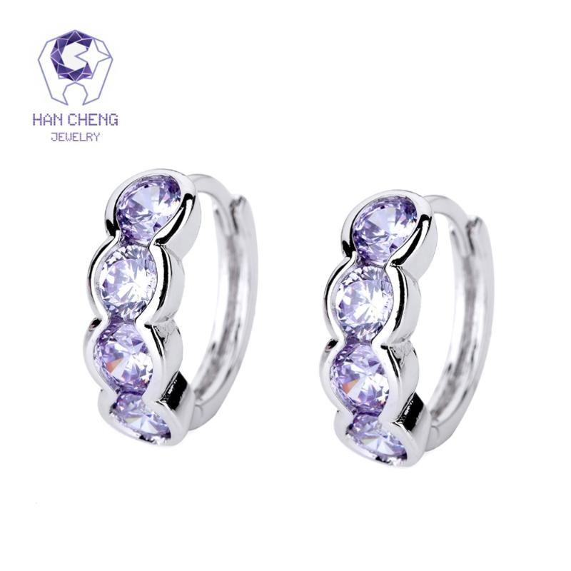 Charm HanCheng Fashion Silver Plated Round Circle Gem Stone Zircon Small Hoop Earrings For Women Jewelry Brincos Bijoux
Charm HanCheng Fashion Silver Plated Round Circle Gem Stone Zircon Small Hoop Earrings For Women Jewelry Brincos Bijoux