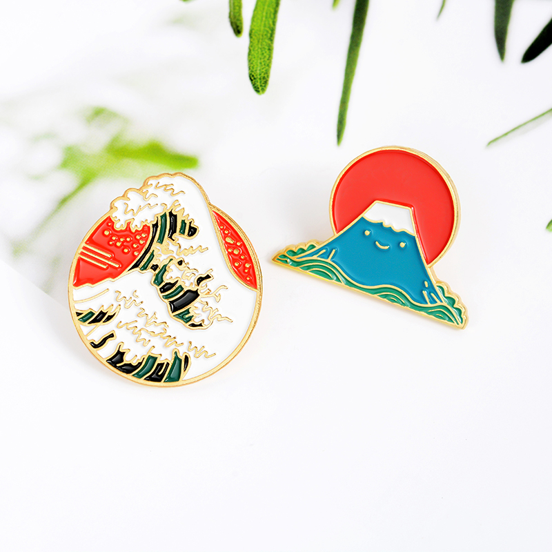 Cartoon Cute Round Wave Enamel Brooch Snow Mountain Japan Mount Fuji Japan Sunrise Pin Badge Clothes Bag Accessories Ladies Jewelry Gift 
Cartoon Cute Round Wave Enamel Brooch Snow Mountain Japan Mount Fuji Japan Sunrise Pin Badge Clothes Bag Accessories Ladies Jewelry Gift
