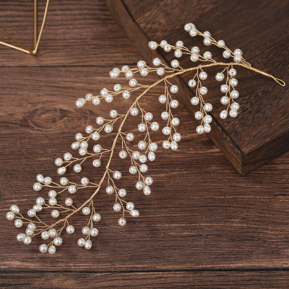 Leaf Modeling High Light Pearl Leaf Modeling Hair Hoop Trim Hair Jewelry Batch