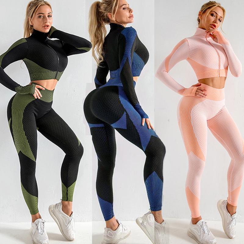 Seamless yoga set women gym clothes 2pcs Female Sport Yoga suit Wear Running Leggings+Bra Fitness Tracksuit conjunto de leggings, Bra -1
Seamless yoga set women gym clothes 2pcs Female Sport Yoga suit Wear Running Leggings+Bra Fitness Tracksuit conjunto de leggings, Bra -1