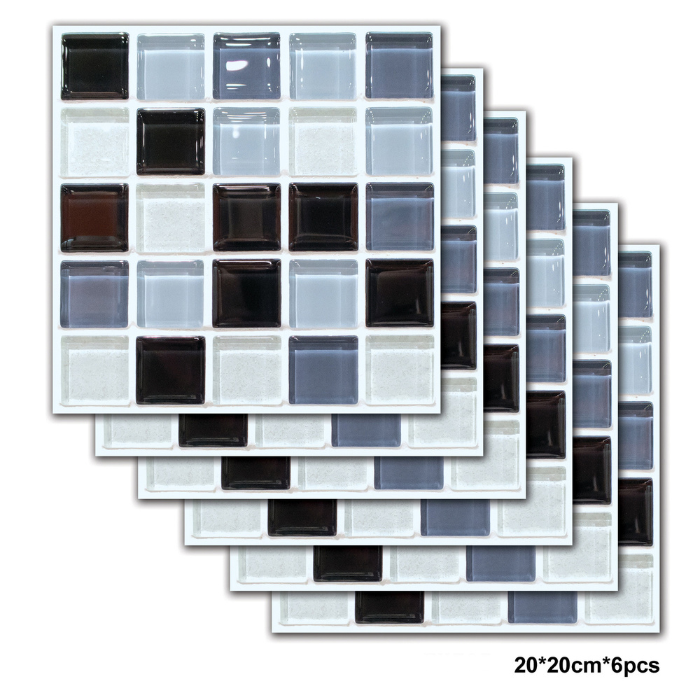 6Pcs/set Mosaic plane Sticker Black Gray PVC Self-adhesive Bathroom Kitchen Tiles Waterproof Wall Stair Tile Stickers Decoration
6Pcs/set Mosaic plane Sticker Black Gray PVC Self-adhesive Bathroom Kitchen Tiles Waterproof Wall Stair Tile Stickers Decoration