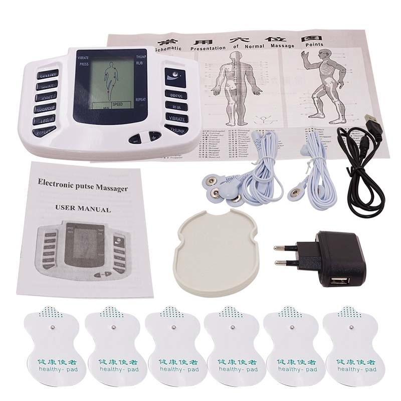 16PADS En RU ButtonElectric body massage Tens Acupuncture Machine Electrod Pads Muscle Stimulator Healthy care Y191203