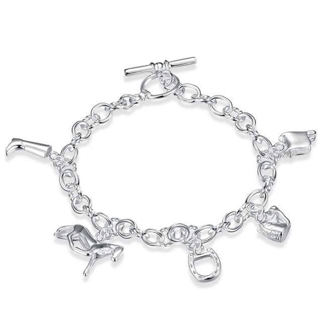Hot sale best gift 925 silver Horseshoe Bracelet DFMCH074, brand new fashion 925 sterling silver plated Chain link bracelets