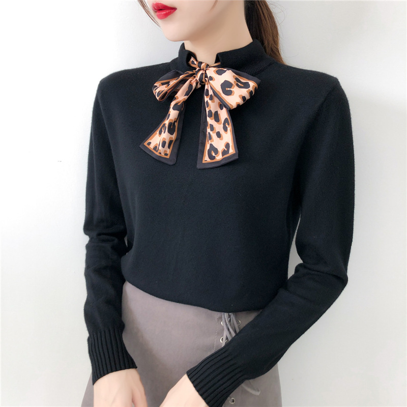 2019 Spring Autumn Bowtie Sweater Women's Pullover Slim Sweaters Female Stretch Long Sleeve Tops Femme ropa mujer blackpink, Black
2019 Spring Autumn Bowtie Sweater Women's Pullover Slim Sweaters Female Stretch Long Sleeve Tops Femme ropa mujer blackpink, Black