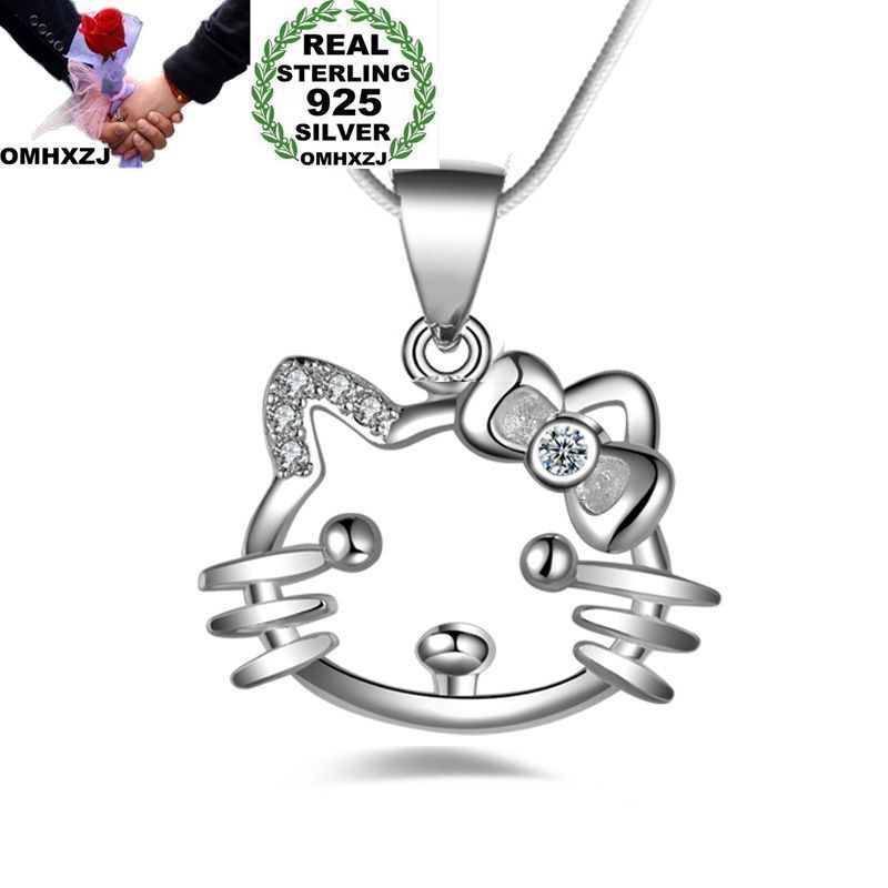 OMHXZJ Wholesale Personality Fashion OL Woman Girl Gift Silver Cat White Amethyst Zircon 925 Sterling Silver Necklace NC21
OMHXZJ Wholesale Personality Fashion OL Woman Girl Gift Silver Cat White Amethyst Zircon 925 Sterling Silver Necklace NC21