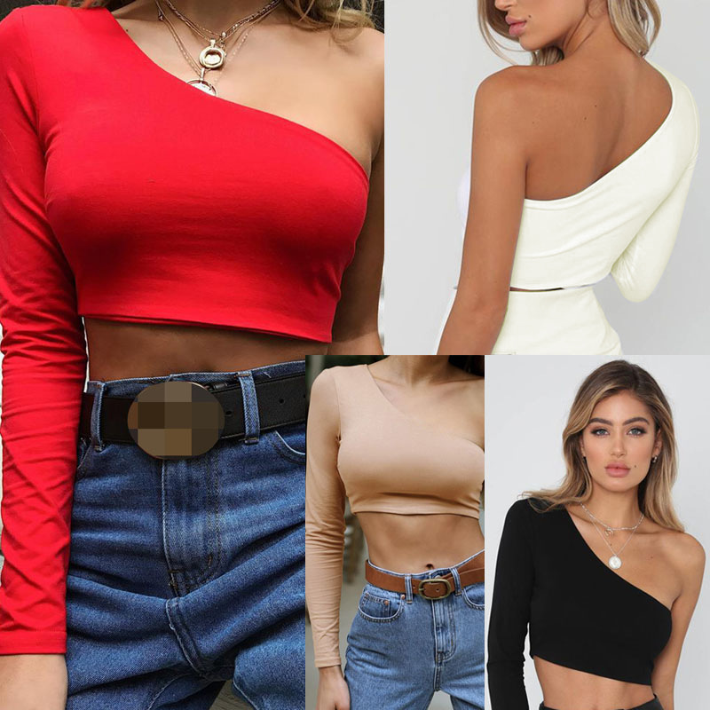 Summer 2020 Sexy Woman Short T-shirt One Shoulder Long Sleeve Tank T-Shirts Female Fashion Slim Streetwear New Ladies White Tops, 5-8013 red
Summer 2020 Sexy Woman Short T-shirt One Shoulder Long Sleeve Tank T-Shirts Female Fashion Slim Streetwear New Ladies White Tops, 5-8013 red