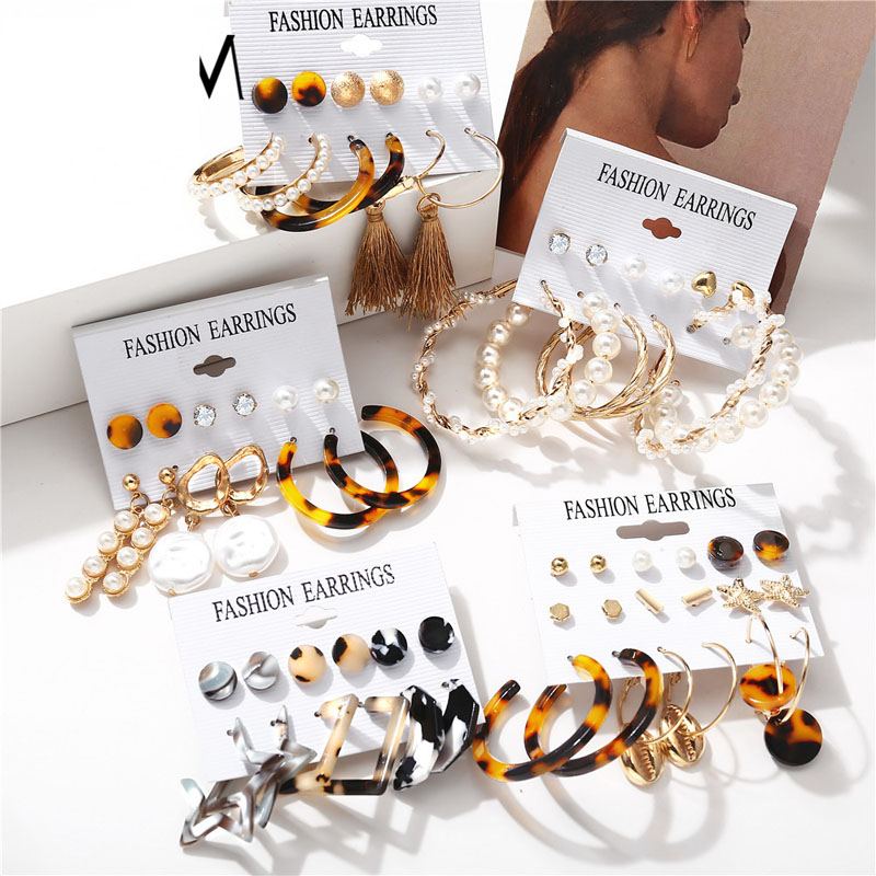 Fashion Acrylic Pearl Hoop Earrings Set For Women Bohemian Leopard Tassel Long Stud Earring rincos Geometric DIY Jewelry
Fashion Acrylic Pearl Hoop Earrings Set For Women Bohemian Leopard Tassel Long Stud Earring rincos Geometric DIY Jewelry