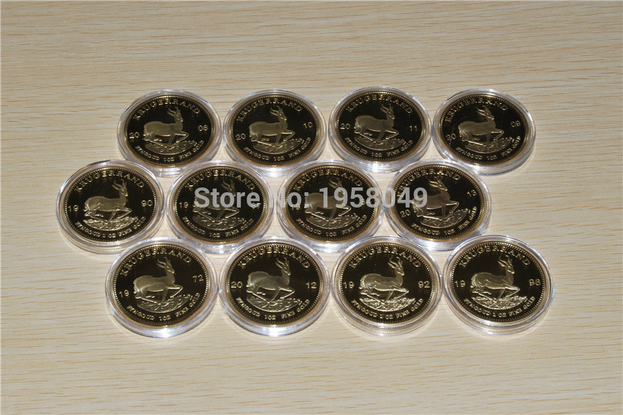 Mix 10 date South Africa Krugerrand 1 OZ .999 24K GOLD PLATED COIN.10pcs/lot Free shipping,
Mix 10 date South Africa Krugerrand 1 OZ .999 24K GOLD PLATED COIN.10pcs/lot Free shipping,