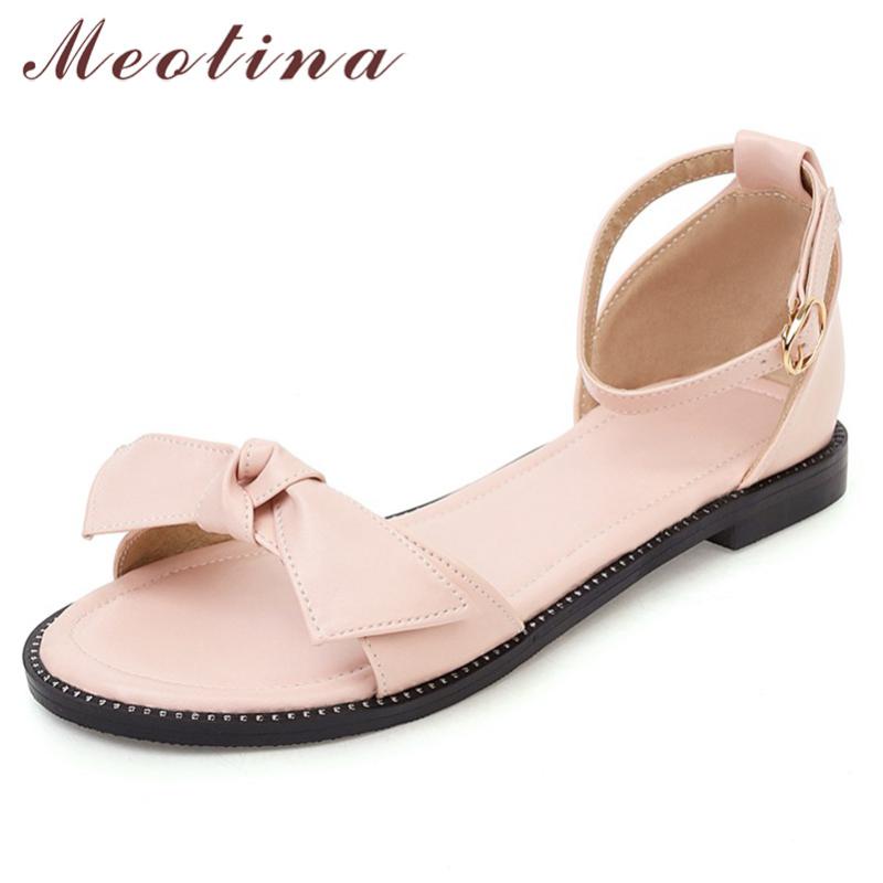 Meotina Ankle Strap Women Shoes Bow Flat Sandals Ladies Round Toe Buckle Flat Footwear Summer Sweet Sandals Pink White Size 43
Meotina Ankle Strap Women Shoes Bow Flat Sandals Ladies Round Toe Buckle Flat Footwear Summer Sweet Sandals Pink White Size 43
