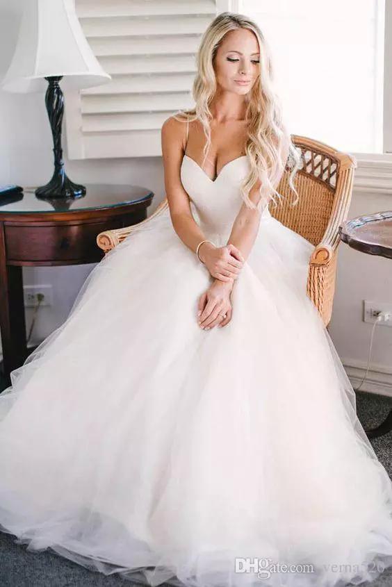 Beach Wedding Charming Newest Sexy Spaghetti Backless Sleeveless Tiers Floor-Length Custom Made Bridal Dress Vestidos De Mariee 330