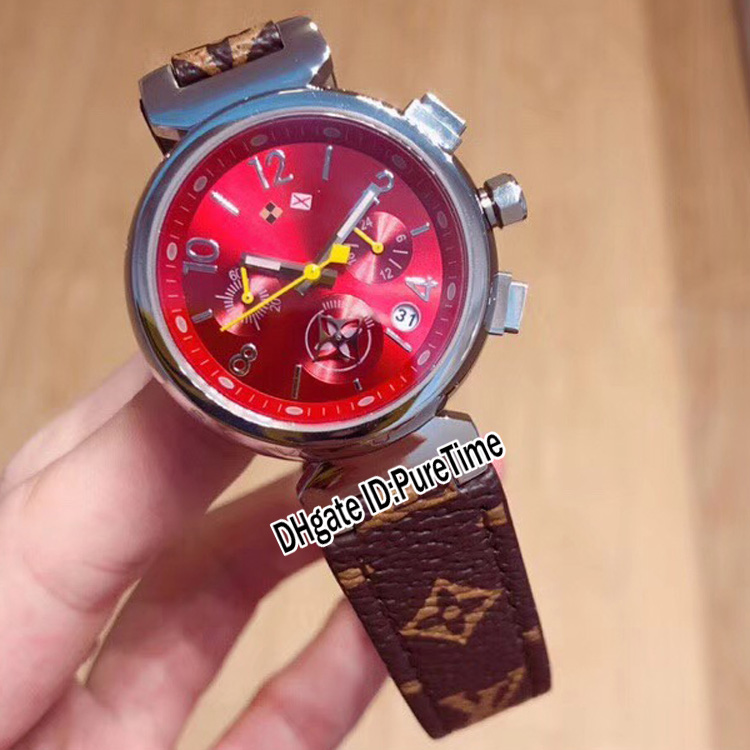 New Q13250 Steel Case Red Dial Japan Quartz Chronograph Womens Watch Brown Leather Strap Lady Ladies Watches Stopwatch Puretime F02b2, Customized waterproof service
New Q13250 Steel Case Red Dial Japan Quartz Chronograph Womens Watch Brown Leather Strap Lady Ladies Watches Stopwatch Puretime F02b2, Customized waterproof service