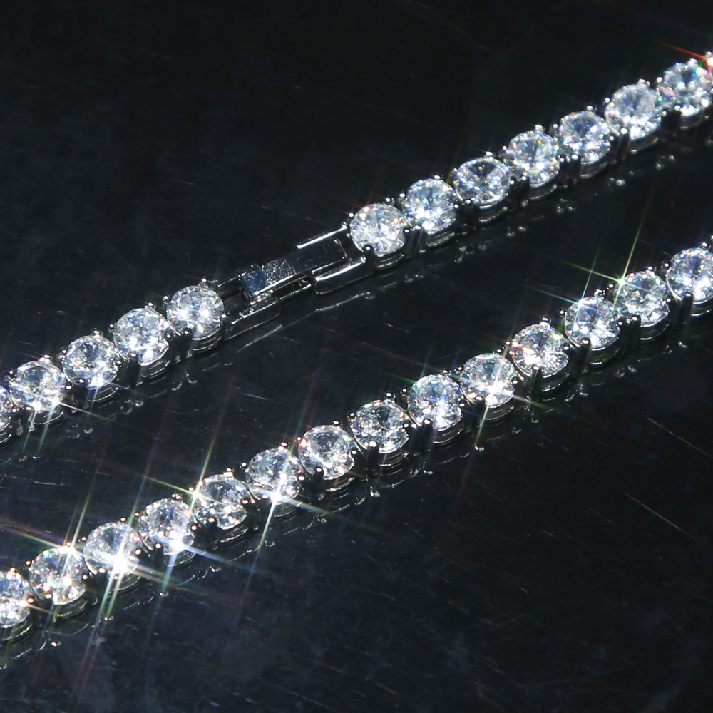 Anklets 23cm 25cm 2020 new summer jewelry iced out bling clear cz 5mm tennis chain anklet for women