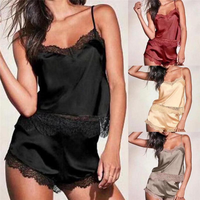 Ladies Sexy Satin Silk Sleepwear Babydoll Lingerie Nightwear 2Pcs Pyjamas Suit Mulher De Pijama Pijama Mujer Nocturn
Ladies Sexy Satin Silk Sleepwear Babydoll Lingerie Nightwear 2Pcs Pyjamas Suit Mulher De Pijama Pijama Mujer Nocturn