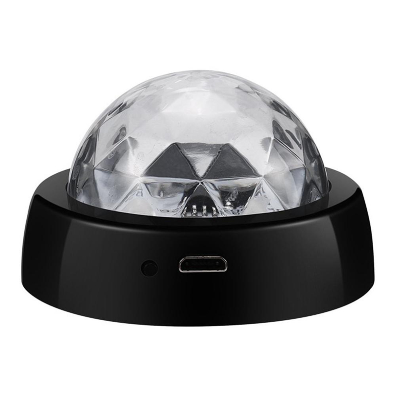 LED USB Car Atmosphere Light Sound Control Crystal Magic Ball Disco Lamp RGB Colorful Music DJ Light