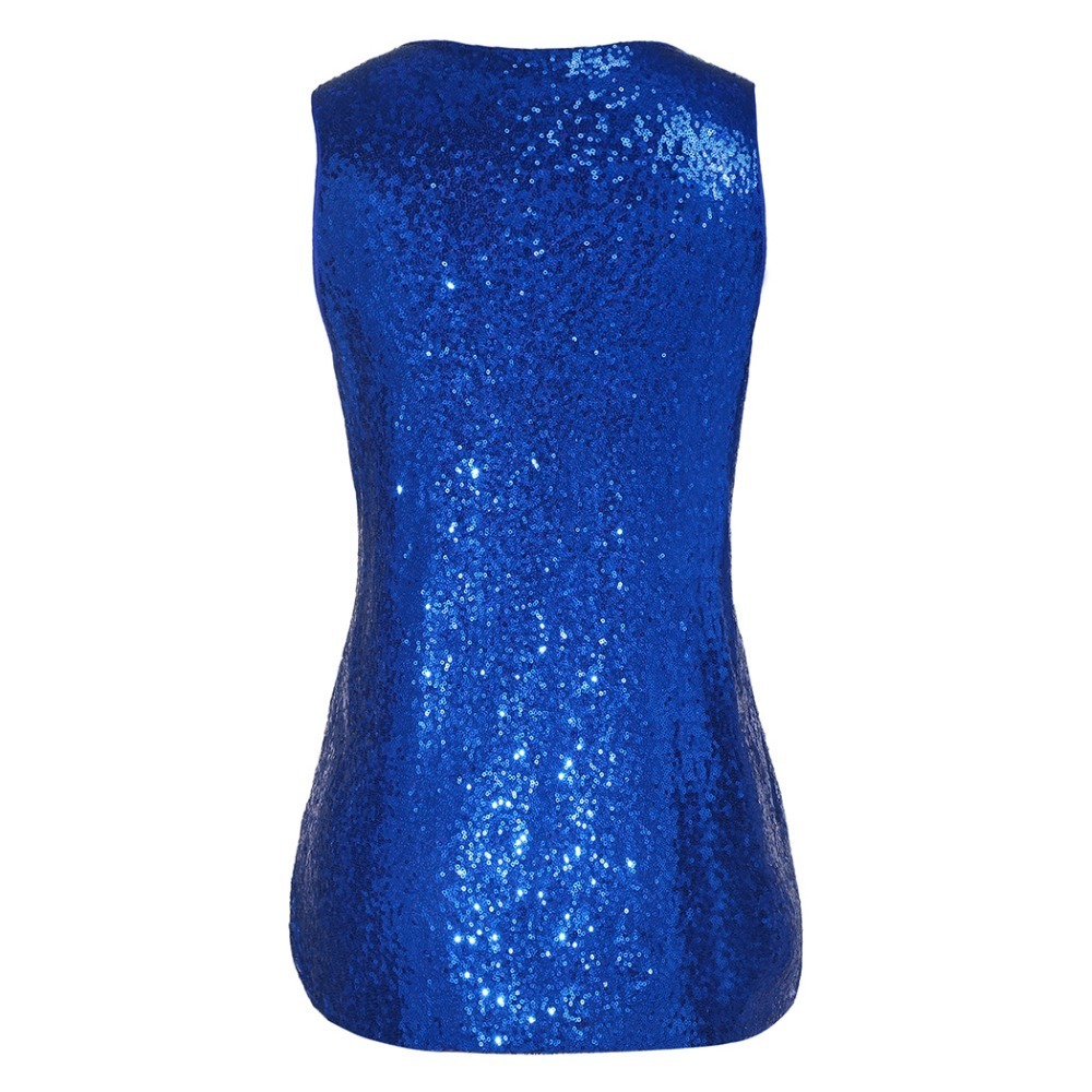 In'voland Women Sleeveless Sequin Party T-shirts Tops Plus Size Xl-5xl Basic O-neck Large Pullovers Tshirt Tees Tank Oversized Q190403