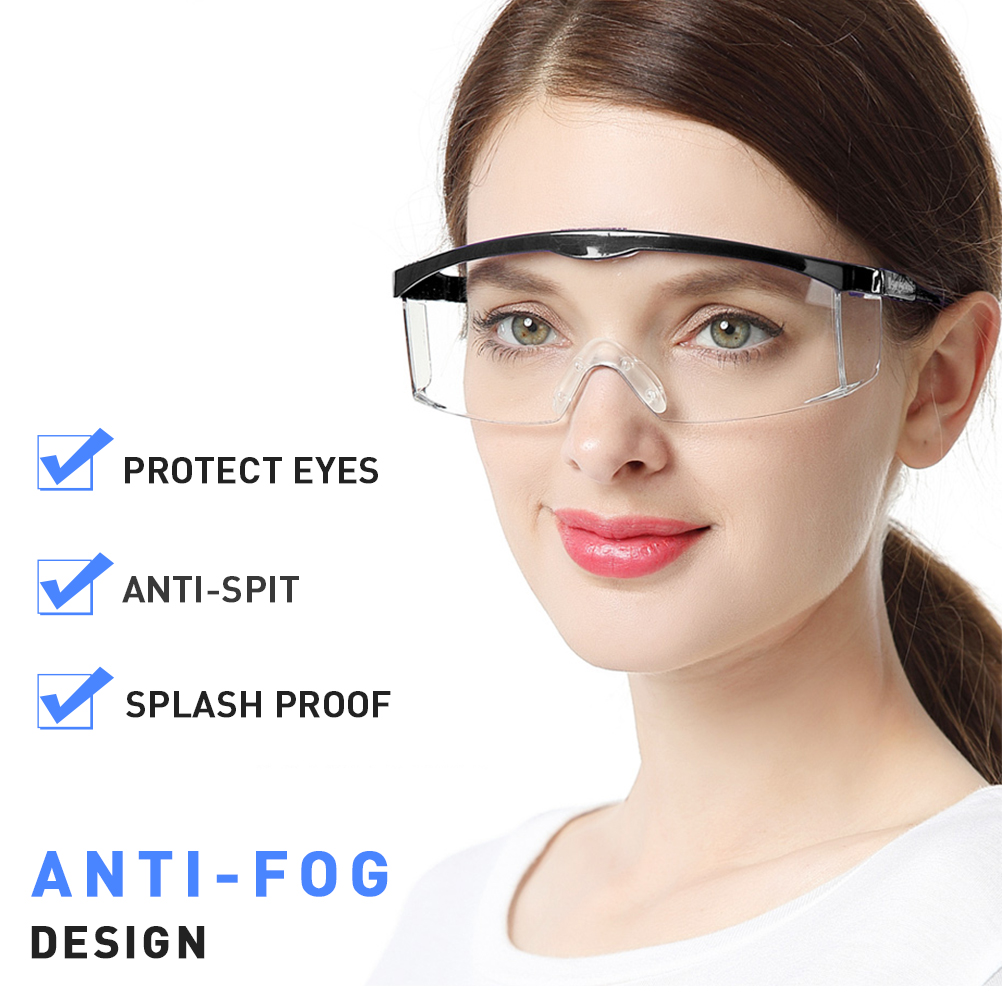 carfia Safety Glasses with Clear Anti Fog sunglasses Scratch Resistant Wrap-Around Lenses Block Flying Saliva and Dust, greater than 50pcs