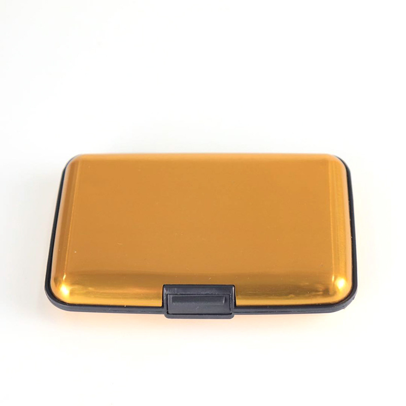 Aluminum Alloy Mini Briefcase Card Holders Color Anti-Magnetic Card Box Protable Cover Case Upscale Stripe Resistant Aluma Wallet BH2524 CY