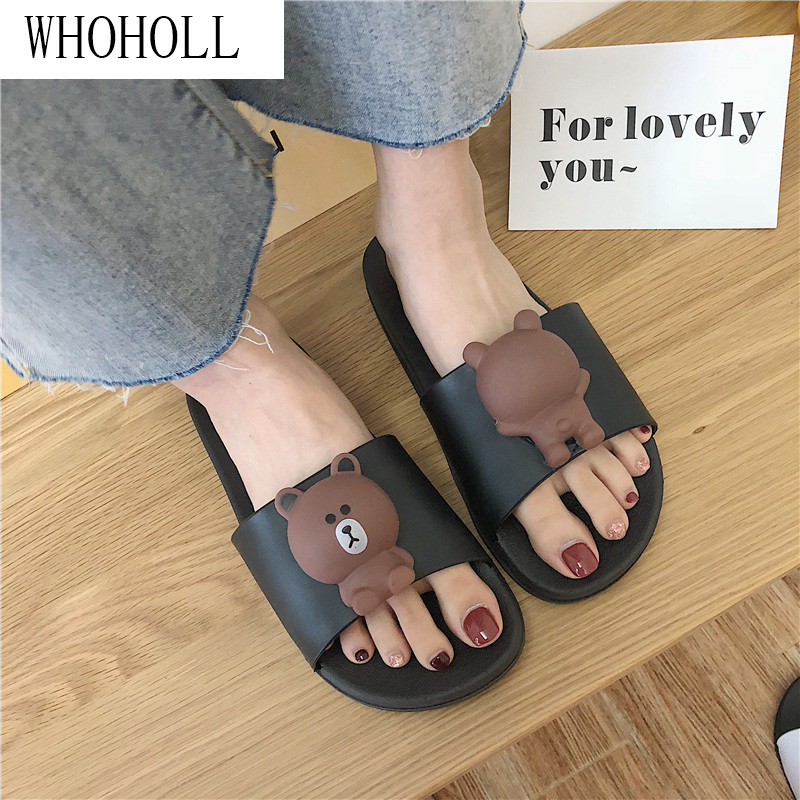 WHOHOLL Women Slippers Cute Cartoon Bear Sandals Summer Fashion Slip On Beach Flip Flops Women Indoor Bathroom Flat Slides, White
WHOHOLL Women Slippers Cute Cartoon Bear Sandals Summer Fashion Slip On Beach Flip Flops Women Indoor Bathroom Flat Slides, White