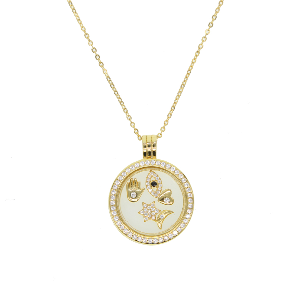 925 sterling silver floating locket necklace fits pandora european lucky symbol open silver necklaces