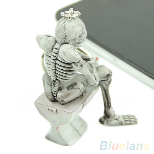 Bluelans Fashion Creative Skull Toilet Purse Bag Rubber Keychain Gift Keyring Key Chain