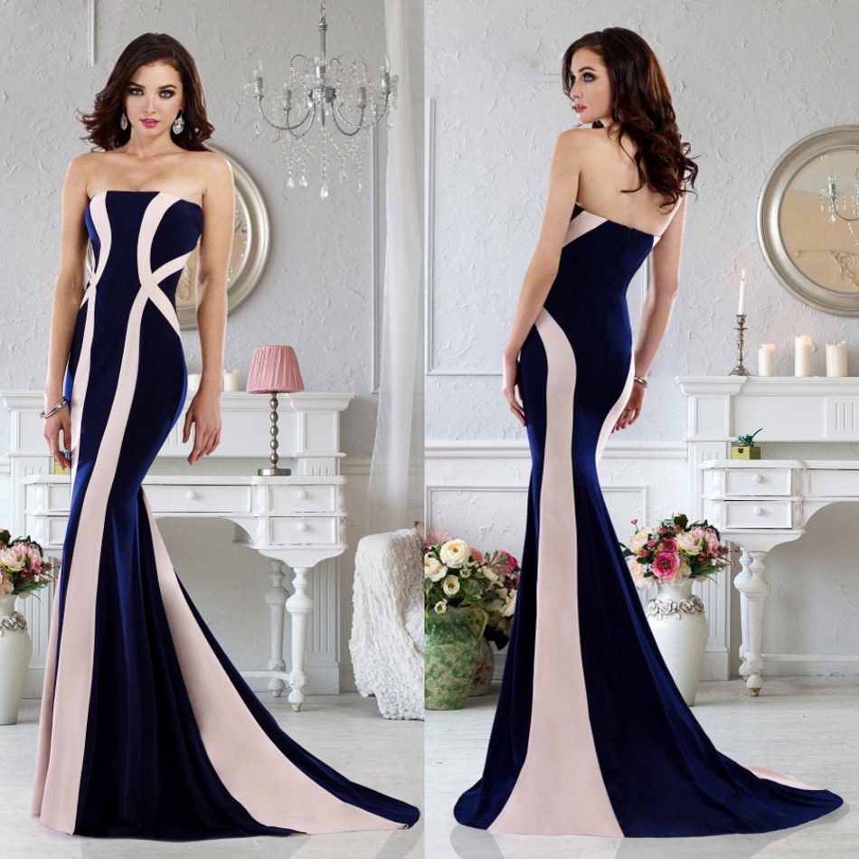 Cheap Janique Mermaid Satin Mother of The Bride Dresses Strapless Plus Size Wedding Guest Dress Sweep Train Evening Gowns