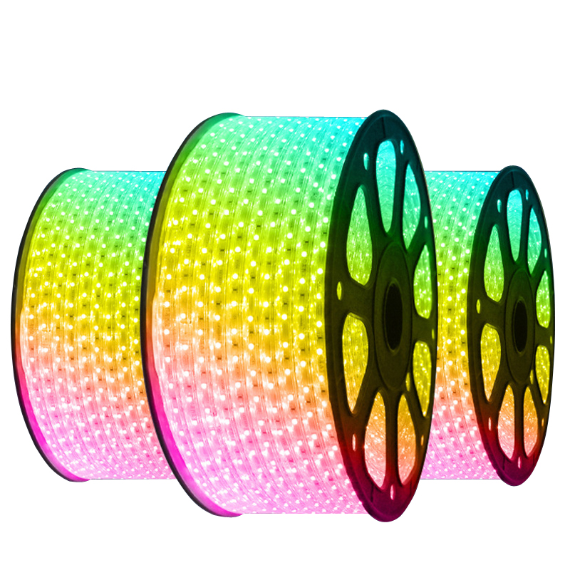 AC110V Led Strips 10M 50M 110V/220V High Voltage SMD 5050 RGB Led Strips Lights Waterproof & IR Remote Control Power Supply