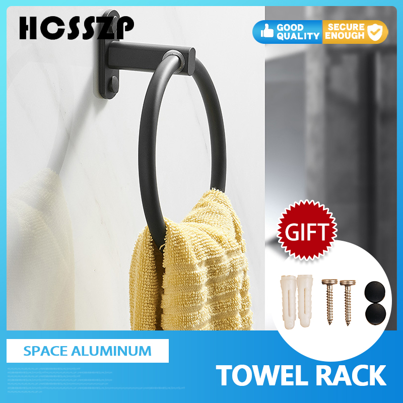 Matte Black Round Hand Towel Ring Wall Mounted Bathing Towel Rack Space aluminum Kitchen Bathroom Accessories Hardware 1pcs
Matte Black Round Hand Towel Ring Wall Mounted Bathing Towel Rack Space aluminum Kitchen Bathroom Accessories Hardware 1pcs
