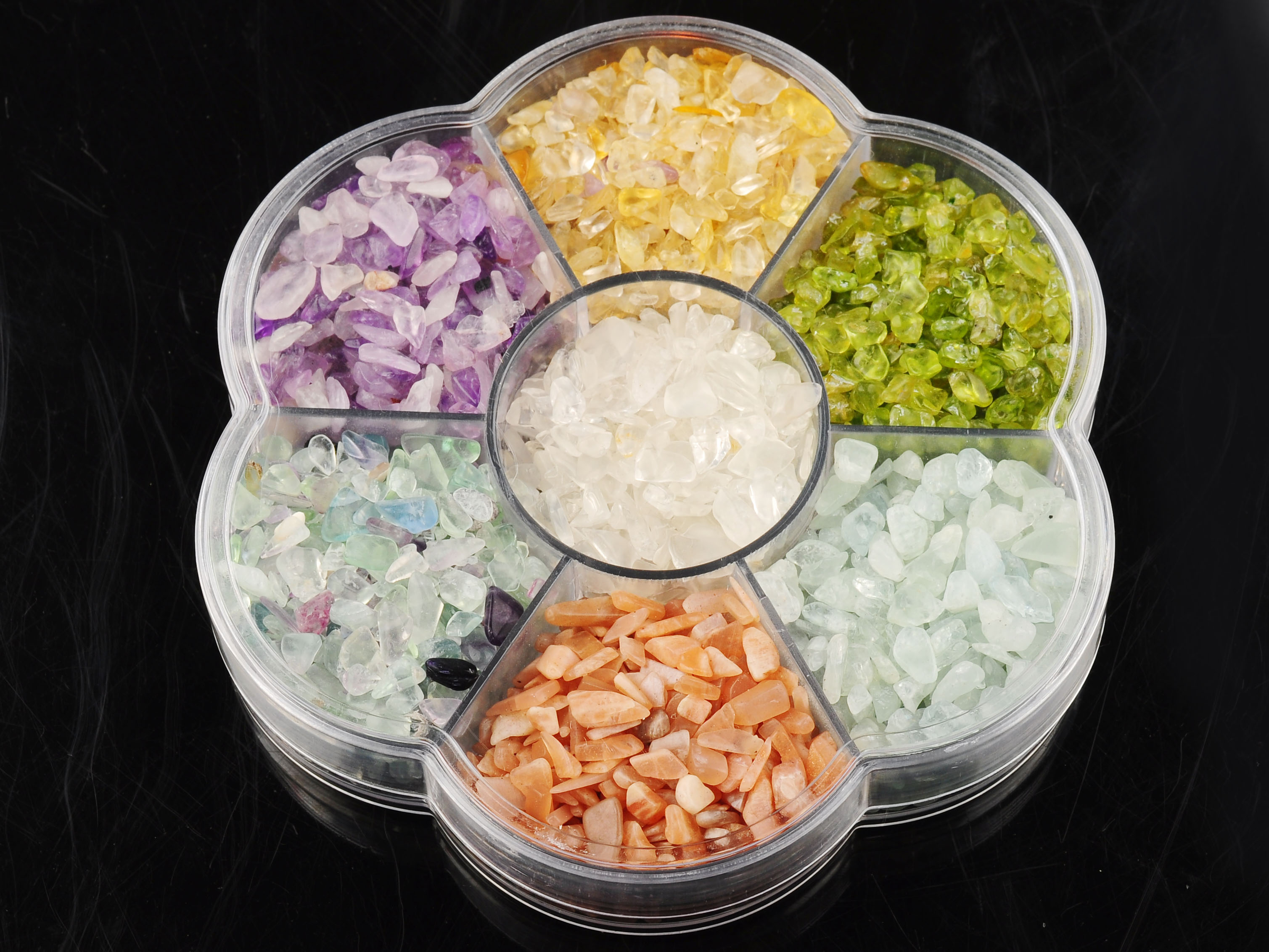 1 box of mixed color stone manicure rhinestone gravel crystal gem steel ball nail decoration DIY (multicolor) plum boxed