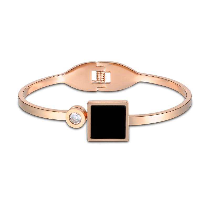 Stainless Steel Bangle Rose Gold Color Romantic Square Acrylic Cubic Zirconia Jewelry Wedding Bracelet B17013
Stainless Steel Bangle Rose Gold Color Romantic Square Acrylic Cubic Zirconia Jewelry Wedding Bracelet B17013