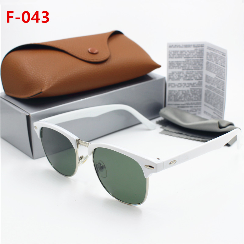New high quality fashion retro eye protective sunglasses white frame black 51mm HD glass lens UV400 protection brown case, White;black
New high quality fashion retro eye protective sunglasses white frame black 51mm HD glass lens UV400 protection brown case, White;black