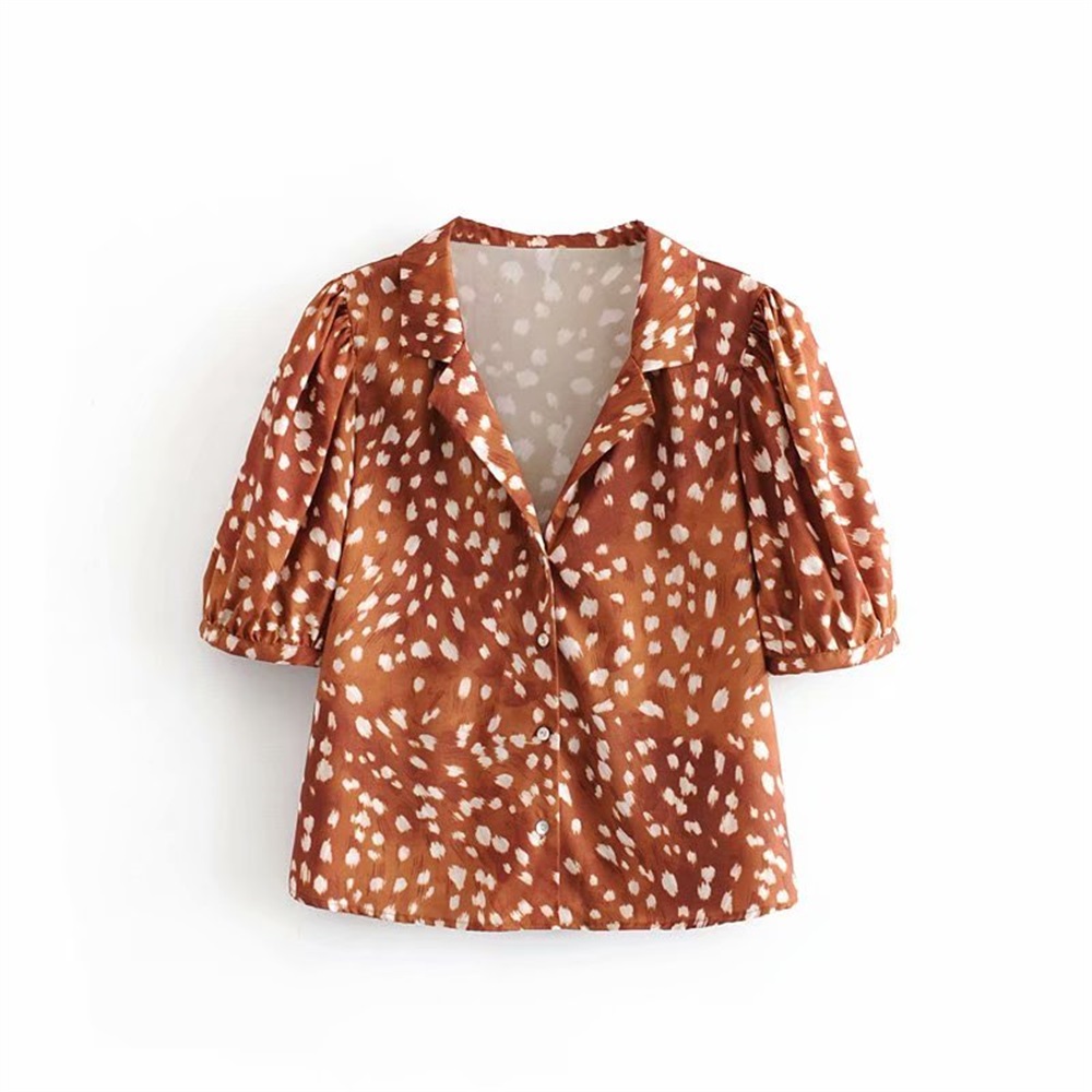 Autumn 2019 women's new V-neck short sleeve shoulder pleated loose printed shirt 08673468700, Multi
Autumn 2019 women's new V-neck short sleeve shoulder pleated loose printed shirt 08673468700, Multi