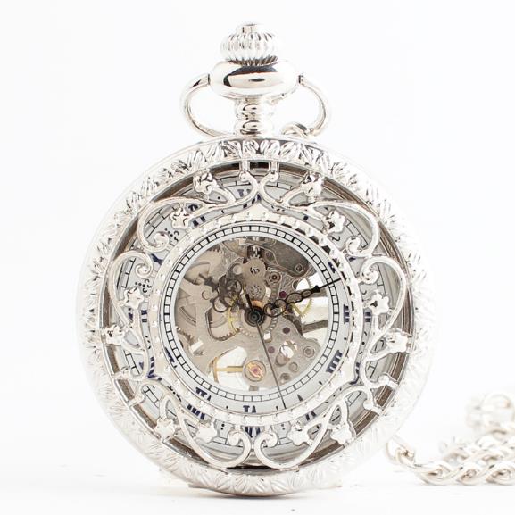 Pocket Watches Fashion personality gifts hollowed-out flower flip vintage men flip creative mechanical women Watch